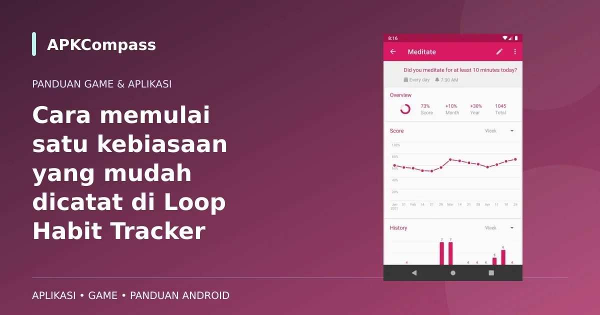 Gambar game atau aplikasi: Cara memulai satu kebiasaan yang mudah dicatat di Loop Habit Tracker
