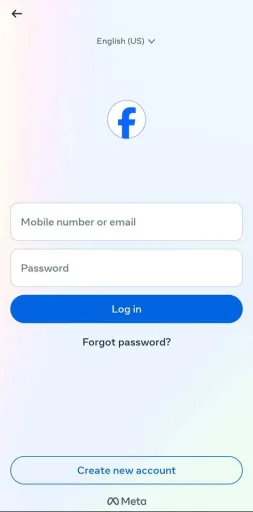 Facebook Lite, screenshot 1