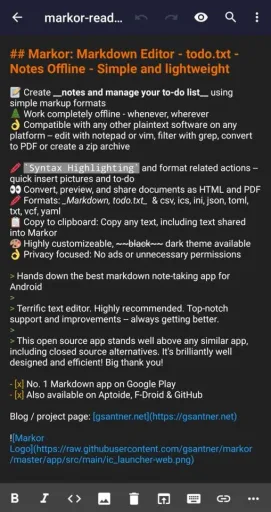 Markor, screenshot 2